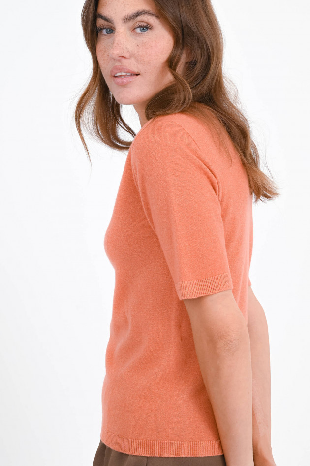 Antonelli Firenze Kurzarm-Woll-Pullover in Terracotta
