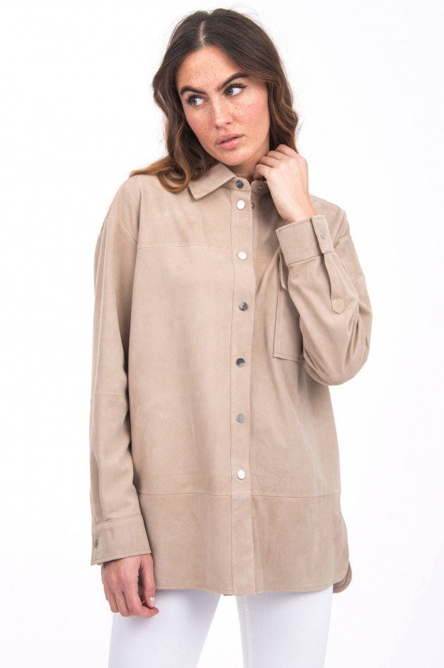 Arma  Oversized Lederhemd ANGELINA in Sand