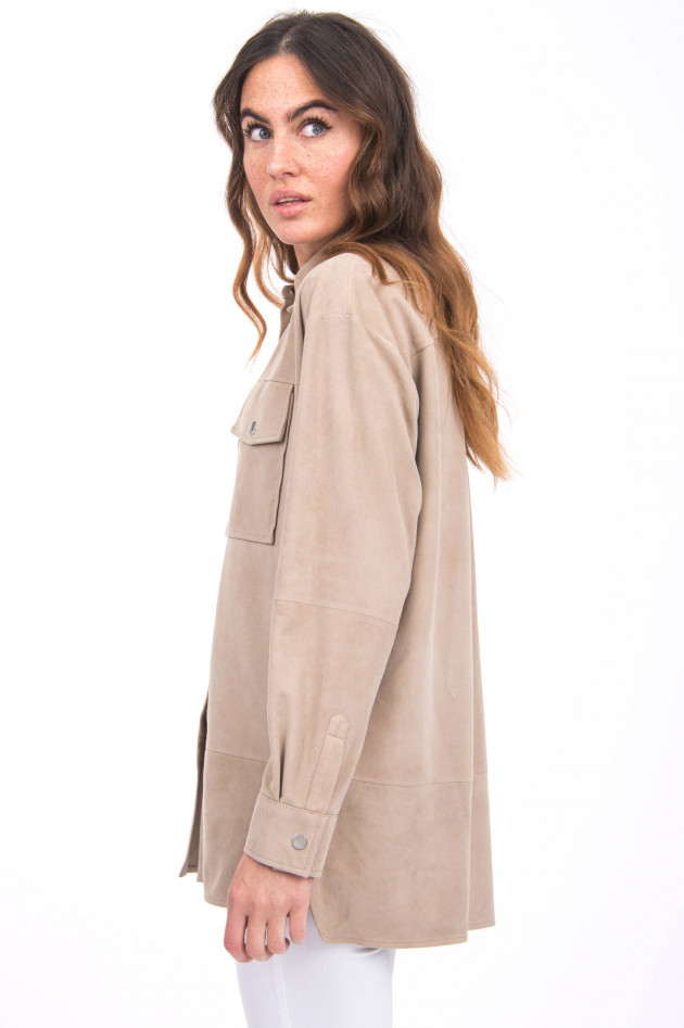 Arma  Oversized Lederhemd ANGELINA in Sand