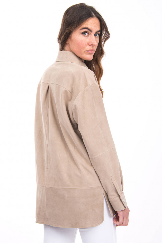 Arma  Oversized Lederhemd ANGELINA in Sand