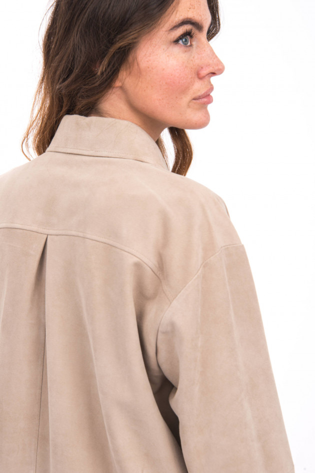 Arma  Oversized Lederhemd ANGELINA in Sand