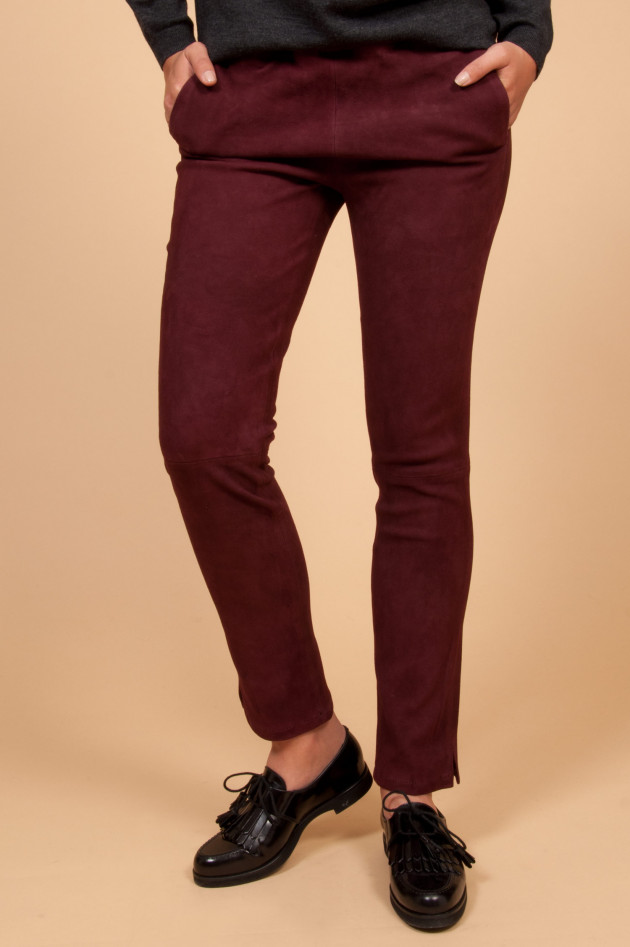 Arma  Lederhose CHATOU VELOURS in Bordeaux