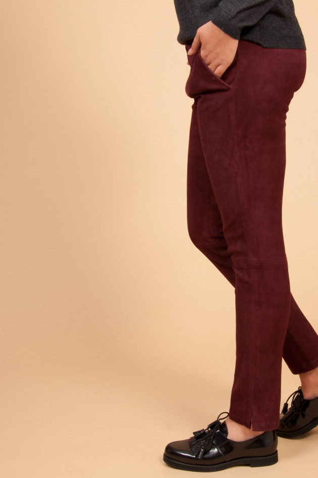 Arma  Lederhose CHATOU VELOURS in Bordeaux