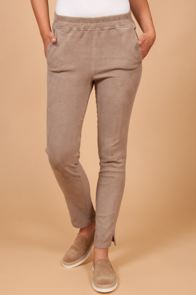 Arma  Lederhose CHATOU VELOURS in Grau/Taupe