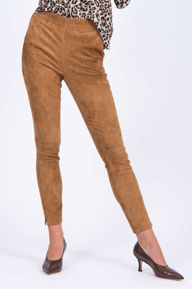 Arma  Hose CHATOU aus Veloursleder in Camel