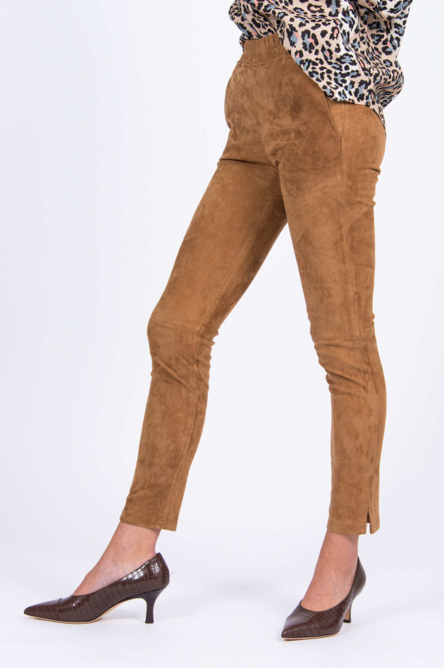 Arma  Hose CHATOU aus Veloursleder in Camel