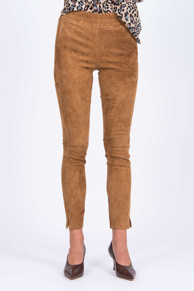 Arma  Hose CHATOU aus Veloursleder in Camel