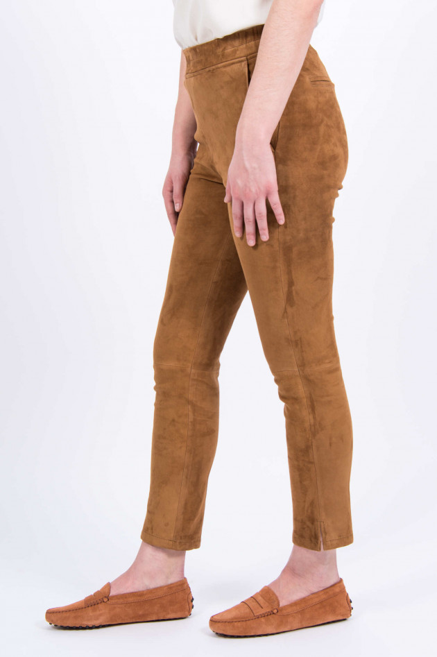 Arma  Hose PROVENCE aus Veloursleder in Cognac