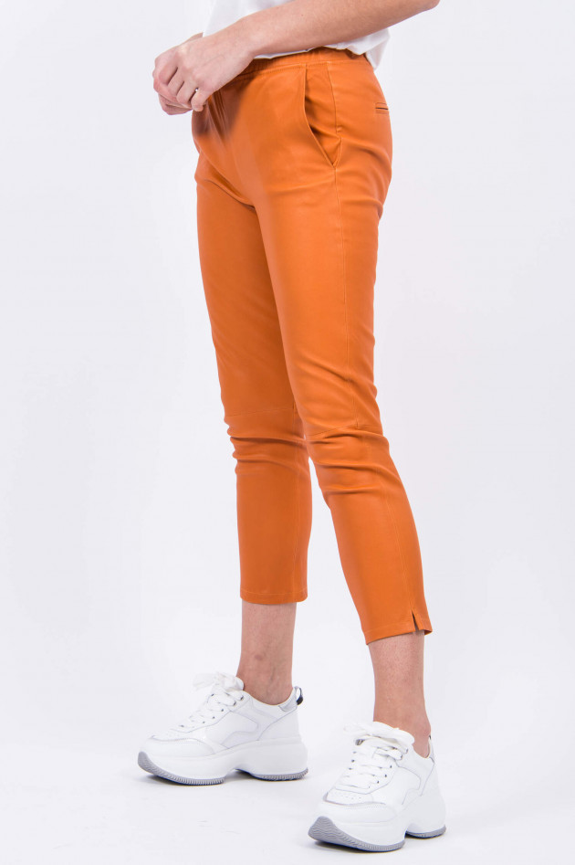 Arma  Lederhose mit elastischem Bund in Orange