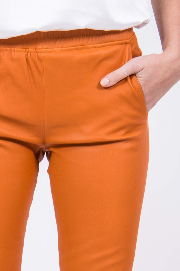 Arma  Lederhose mit elastischem Bund in Orange