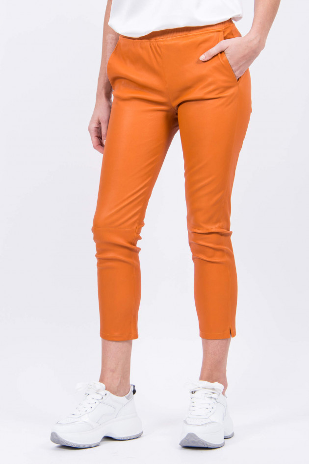 Arma  Lederhose mit elastischem Bund in Orange