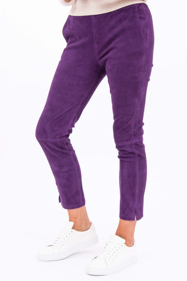 Arma  Hose PROVENCE aus Veloursleder in Lila