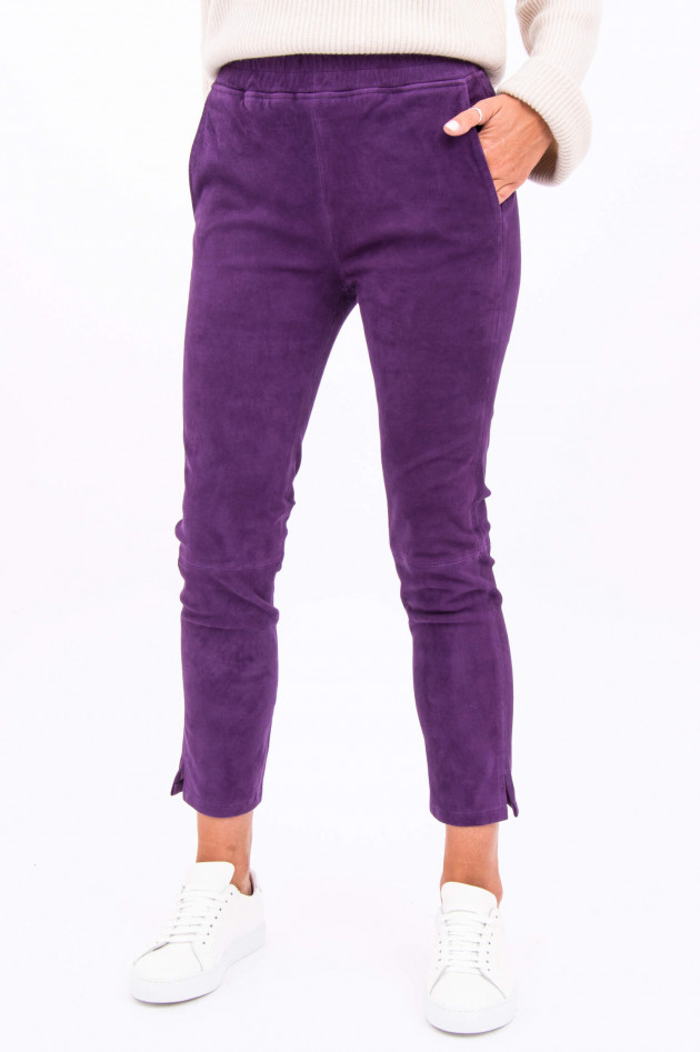 Arma  Hose PROVENCE aus Veloursleder in Lila