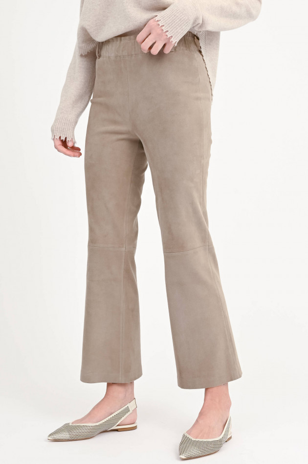 Arma  Velour-Lederhose FERRARA in Taupe