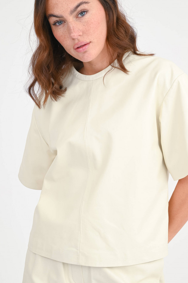 Arma  Leder T-Shirt SIRA in Ecru