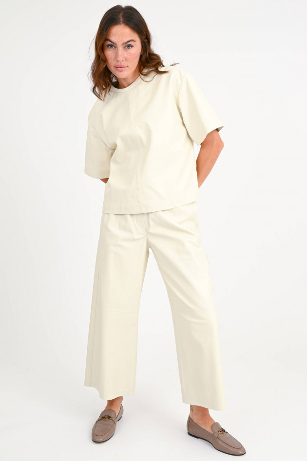 Arma  Leder T-Shirt SIRA in Ecru
