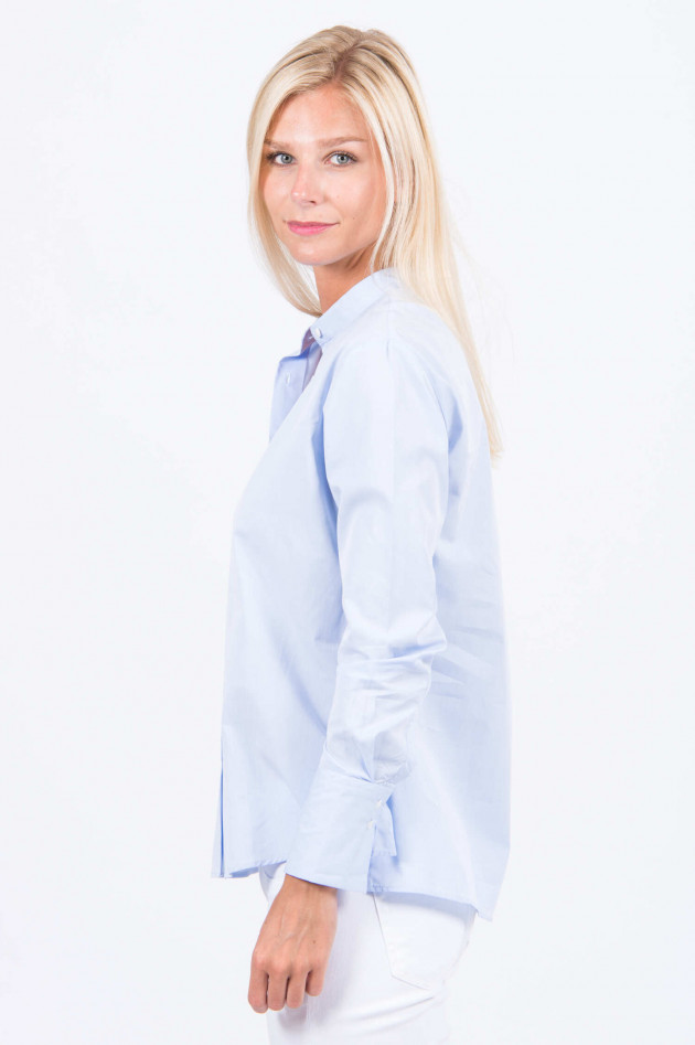 Artigiano Bluse mit Stehkragen in Hellblau