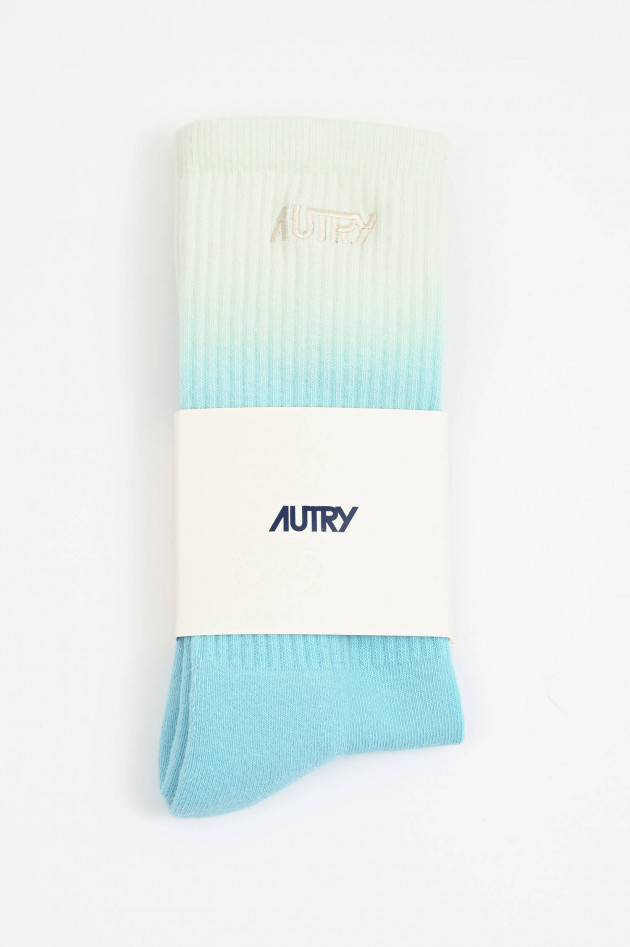 Autry Hohe Socken mit Farbverlauf in Türkis/Weiß