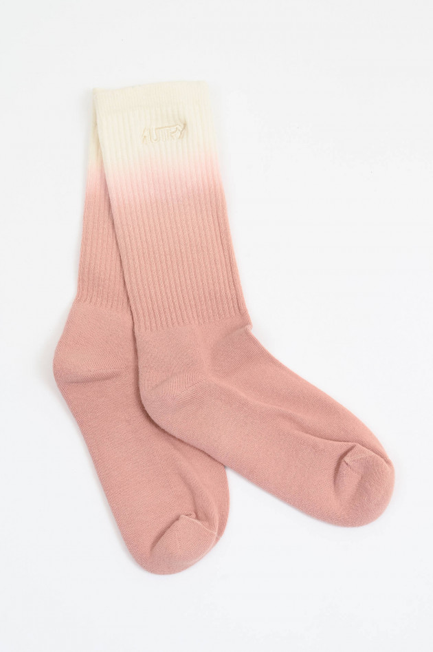 Autry  Hohe Socken mit Farbverlauf in Altrosa/Creme