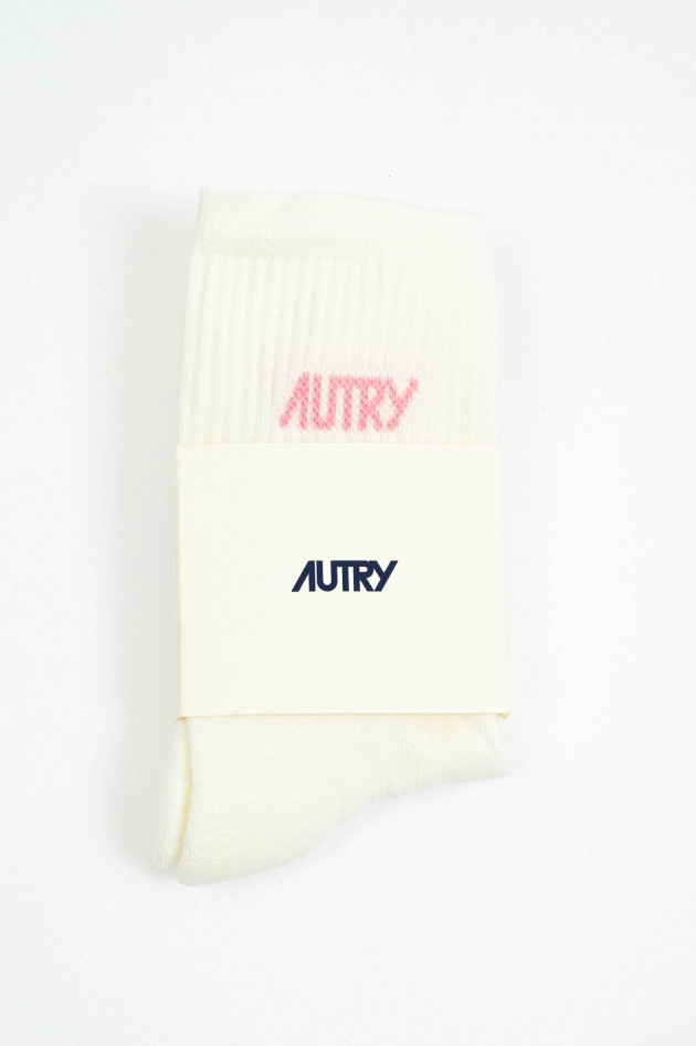 Autry Socken aus Baumwoll-Mix in Weiß/Rosa