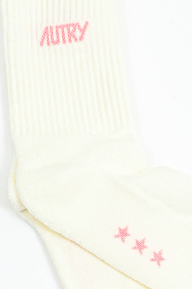 Autry Socken aus Baumwoll-Mix in Weiß/Rosa