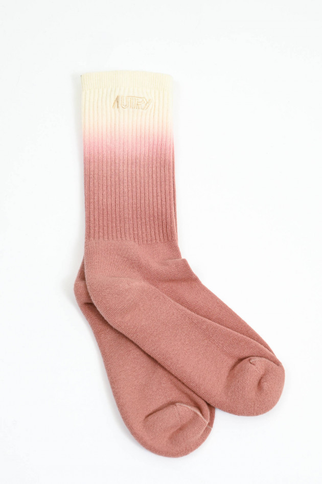 Autry  Hohe Socken mit Farbverlauf in Altrosa/Creme