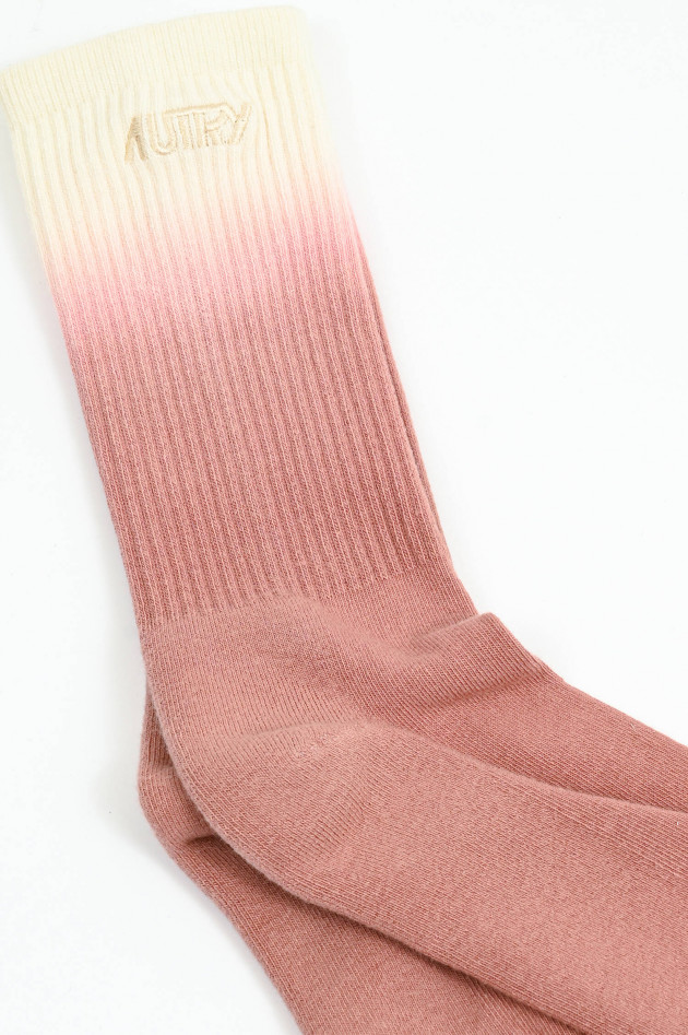 Autry  Hohe Socken mit Farbverlauf in Altrosa/Creme