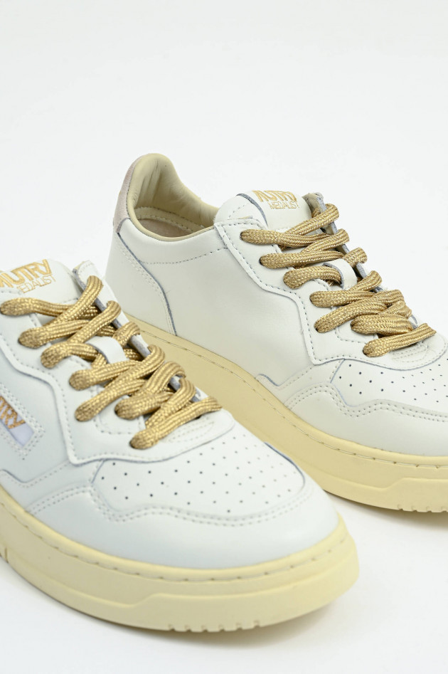 Autry Sneaker MEDALIST LOW in Weiß/Beige/Gold