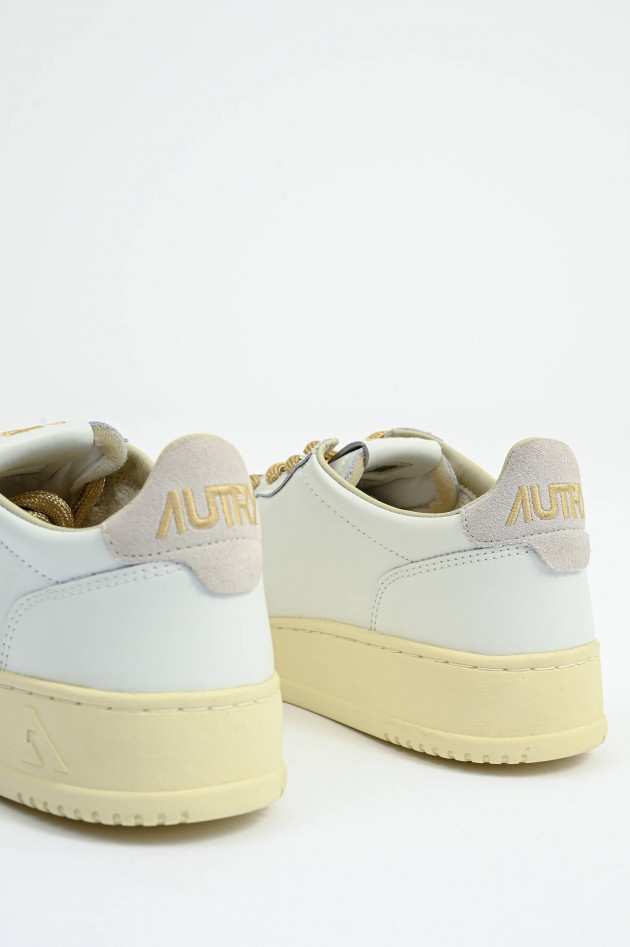 Autry Sneaker MEDALIST LOW in Weiß/Beige/Gold