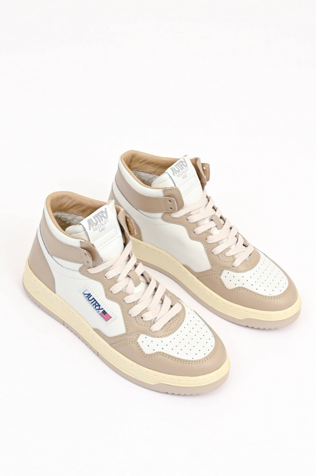 Autry Vintage High-Top-Sneaker MEDALIST in Weiß/Beige