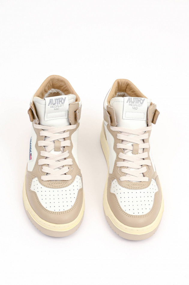 Autry Vintage High-Top-Sneaker MEDALIST in Weiß/Beige