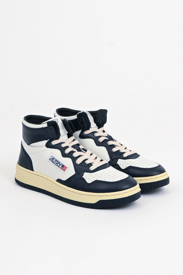 Autry Vintage High-Top-Sneaker in Navy/Weiß