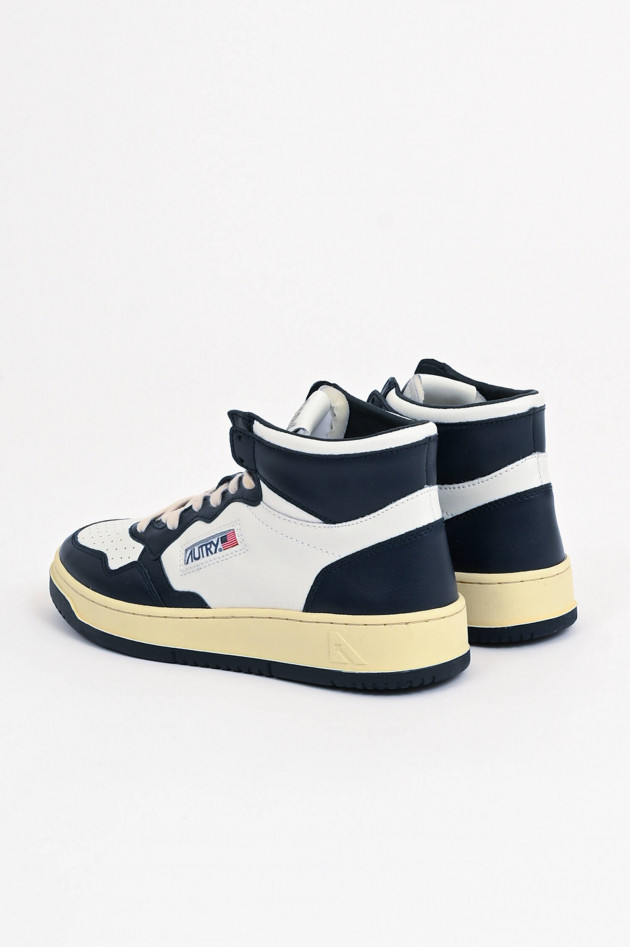 Autry Vintage High-Top-Sneaker in Navy/Weiß