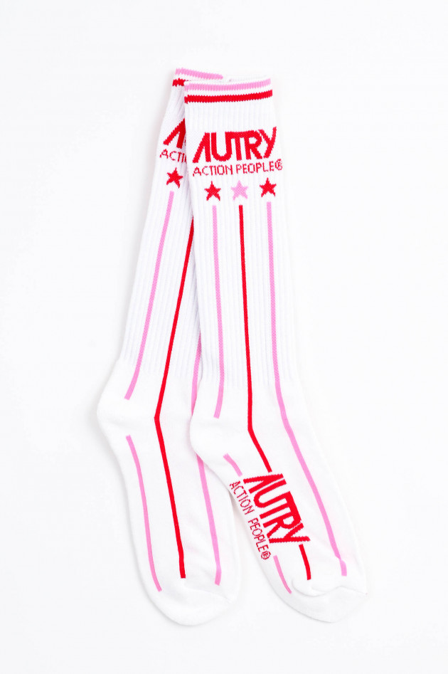 Autry Socken in Rot/Rosa gemustert