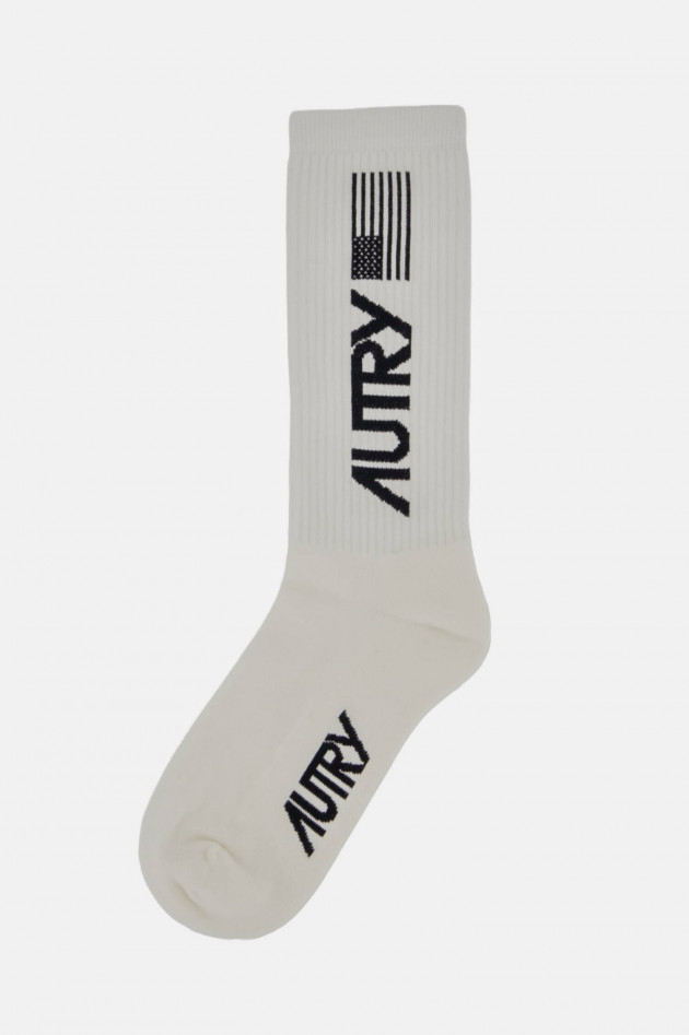 Autry Socken mit AUTRY-Logo Weiß/Schwarz