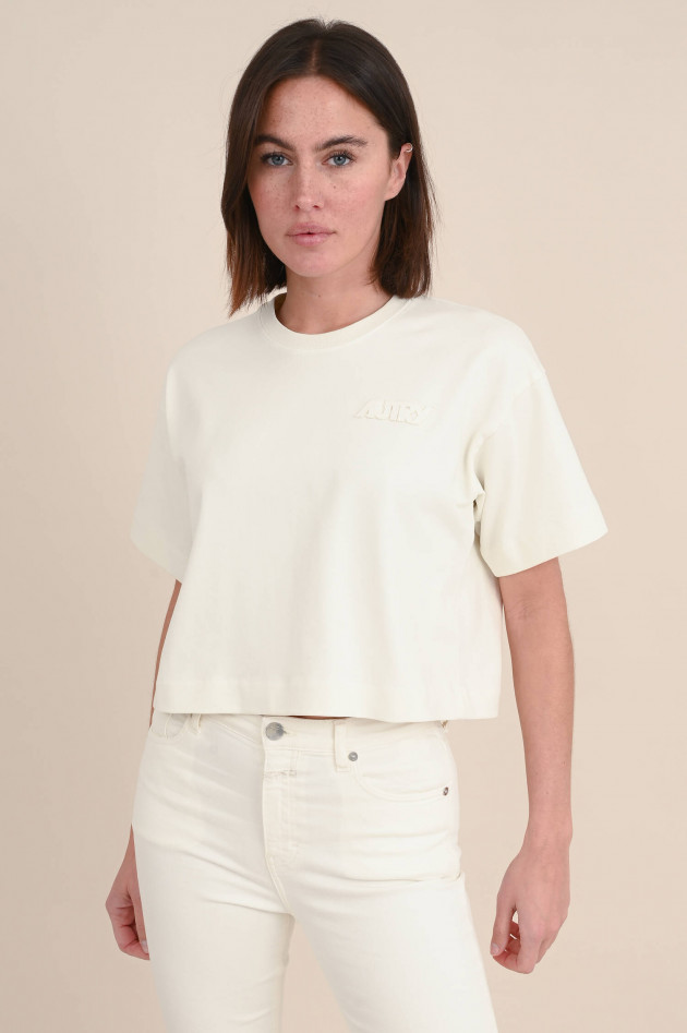 Autry Cropped Baumwoll-Shirt in Natur