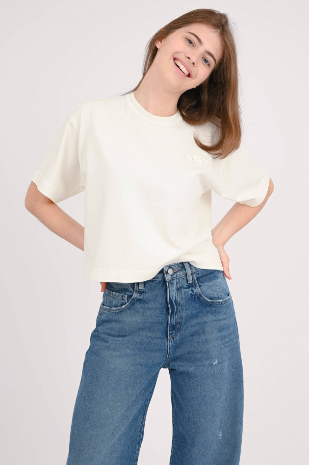 Autry Cropped Shirt in Creme