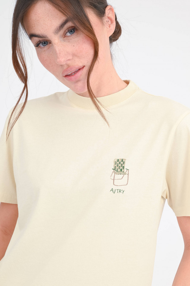 Autry T-Shirt mit Liegestuhl-Print in Vanille