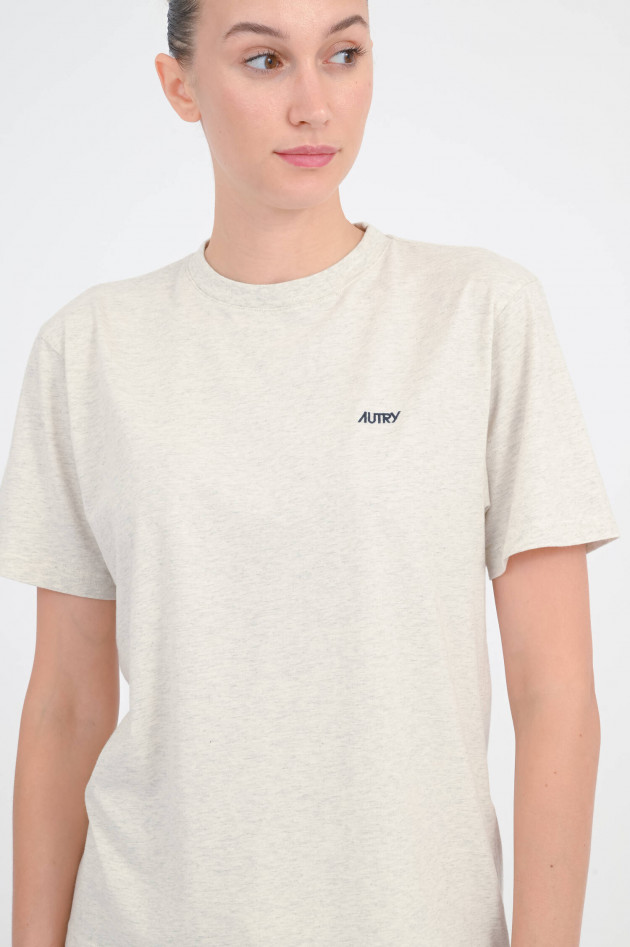Autry Basic T-Shirt aus Baumwolle in Hellgrau meliert