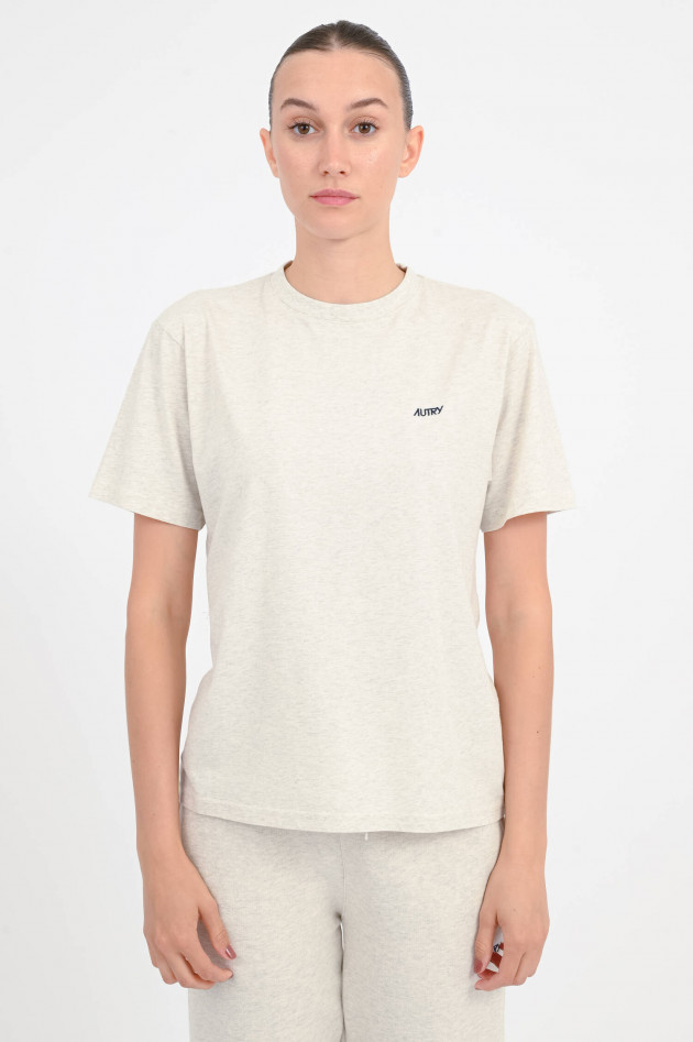 Autry Basic T-Shirt aus Baumwolle in Hellgrau meliert