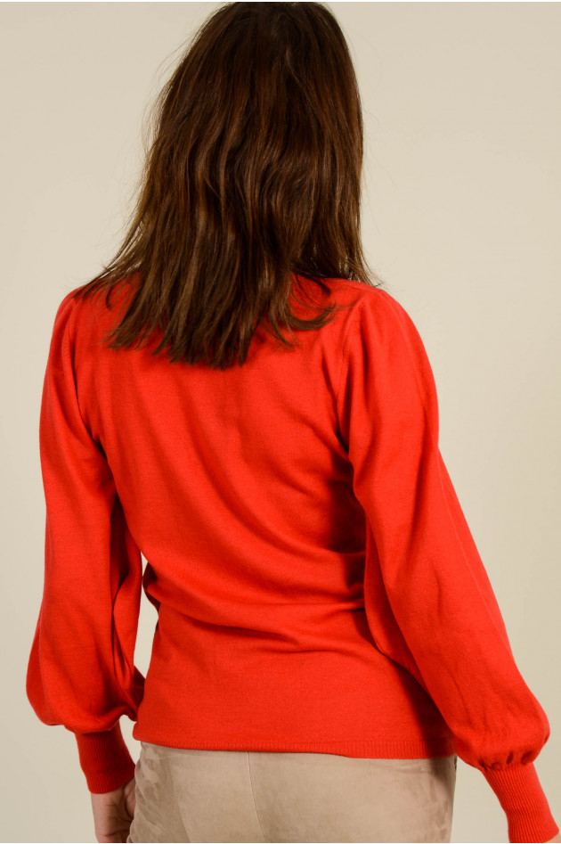 avant toi Rollkragenpullover mit Keulenarm in Rot