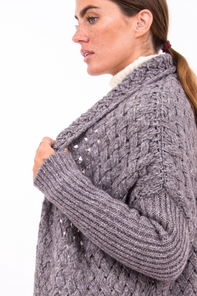 avant toi Strickjacke mit raffiniertem Muster in Grau