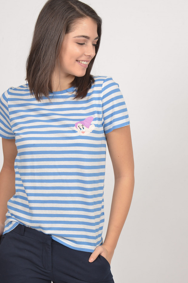 aybi - aysen bitzer T-Shirt mit Zwergen - Patch ´SEPPL´ in Blau/Weiß