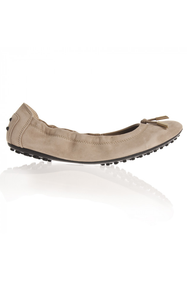 Tod's Ballerina aus Wildleder in Cappuccino