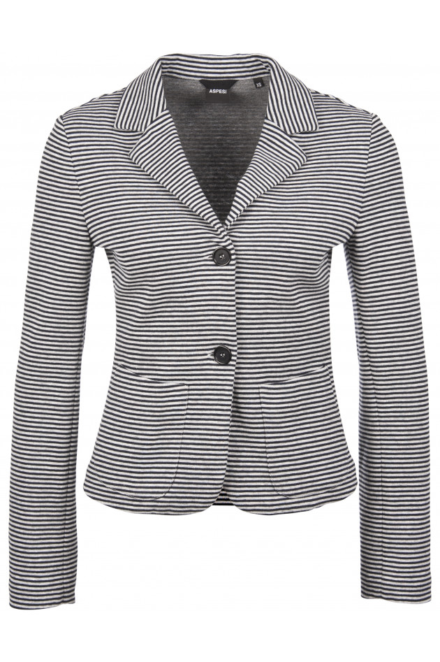 Aspesi Baumwollblazer in Marine/Grau gestreift