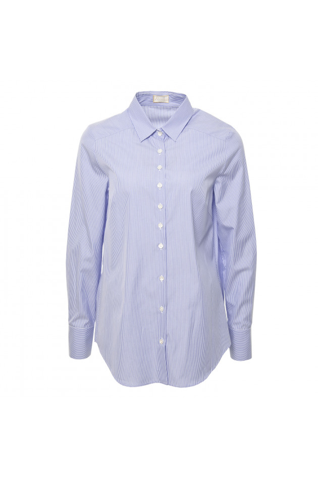 B.M.-Company Baumwollbluse in Blau/Weiß