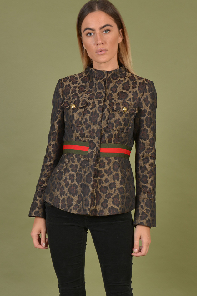 Bazar Deluxe Blazer mit Leoprint in Gold/Braun