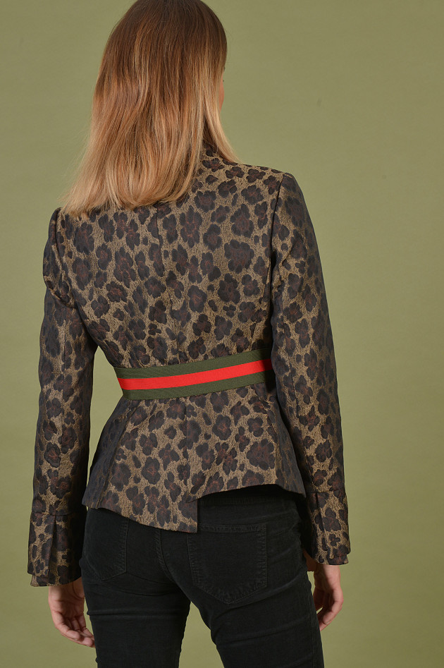 Bazar Deluxe Blazer mit Leoprint in Gold/Braun