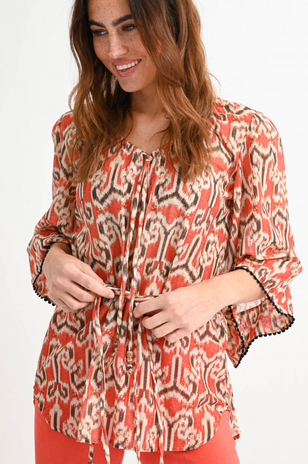Bazar Deluxe Ethno-Bluse mit glockigem Arm in Rot