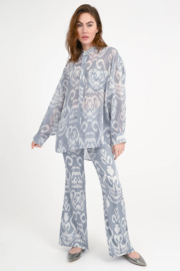 Bazar Deluxe Hose aus Viskose in Ikat Azul